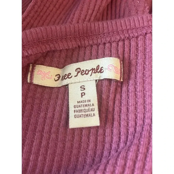Free People Santa Clara Thermal Waffle Knit Small NEW with tags Mulberry - Picture 10 of 10